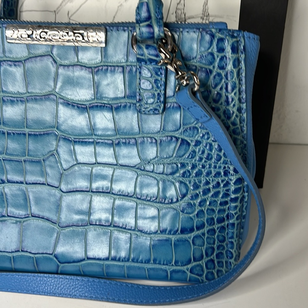 Brighton Crocodile Embossed Leather Crossbody Bag - Picture 4 of 16